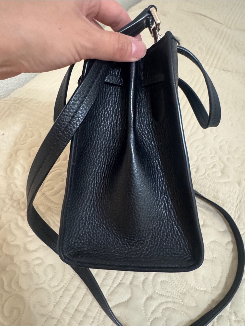 kate spade Black Pebbled Leather Tassel Satchel - Picture 5 of 9